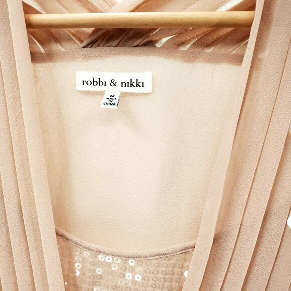 New Robbi & Nikki M Shirt Sequin Pleated Top Sleeveless Drape Blouse Sleeveless - Picture 7 of 12